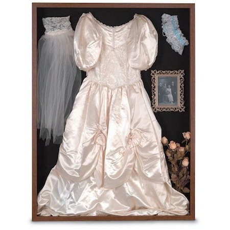 United Visual Products Wood Framed 4" Display Case, 48"x36", Cher UVMCS4836-CHERRY-RUBBER